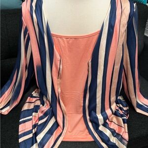 One Piece Navy & Coral Plus Size Top